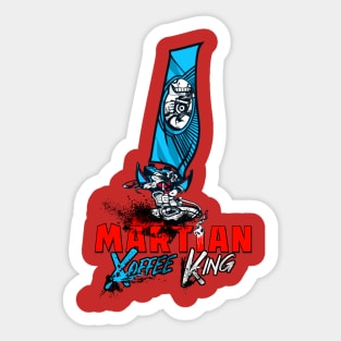 Martian Xoffee King Surfs Mars (Board and Sails) Sticker